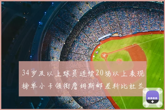 34岁及以上球员连续20场以上表现榜单小卡领衔詹姆斯邮差科比杜兰特上榜