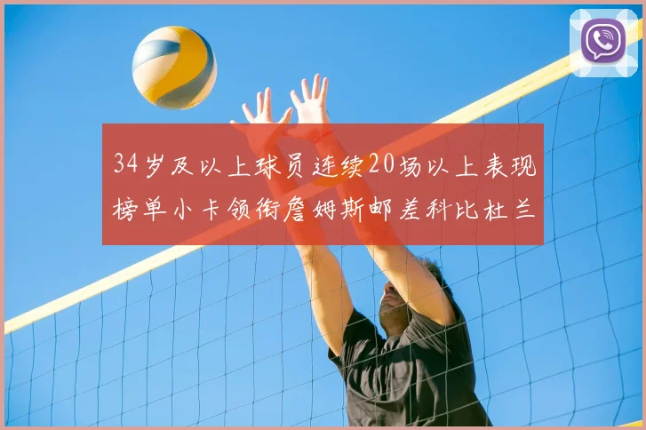 34岁及以上球员连续20场以上表现榜单小卡领衔詹姆斯邮差科比杜兰特上榜